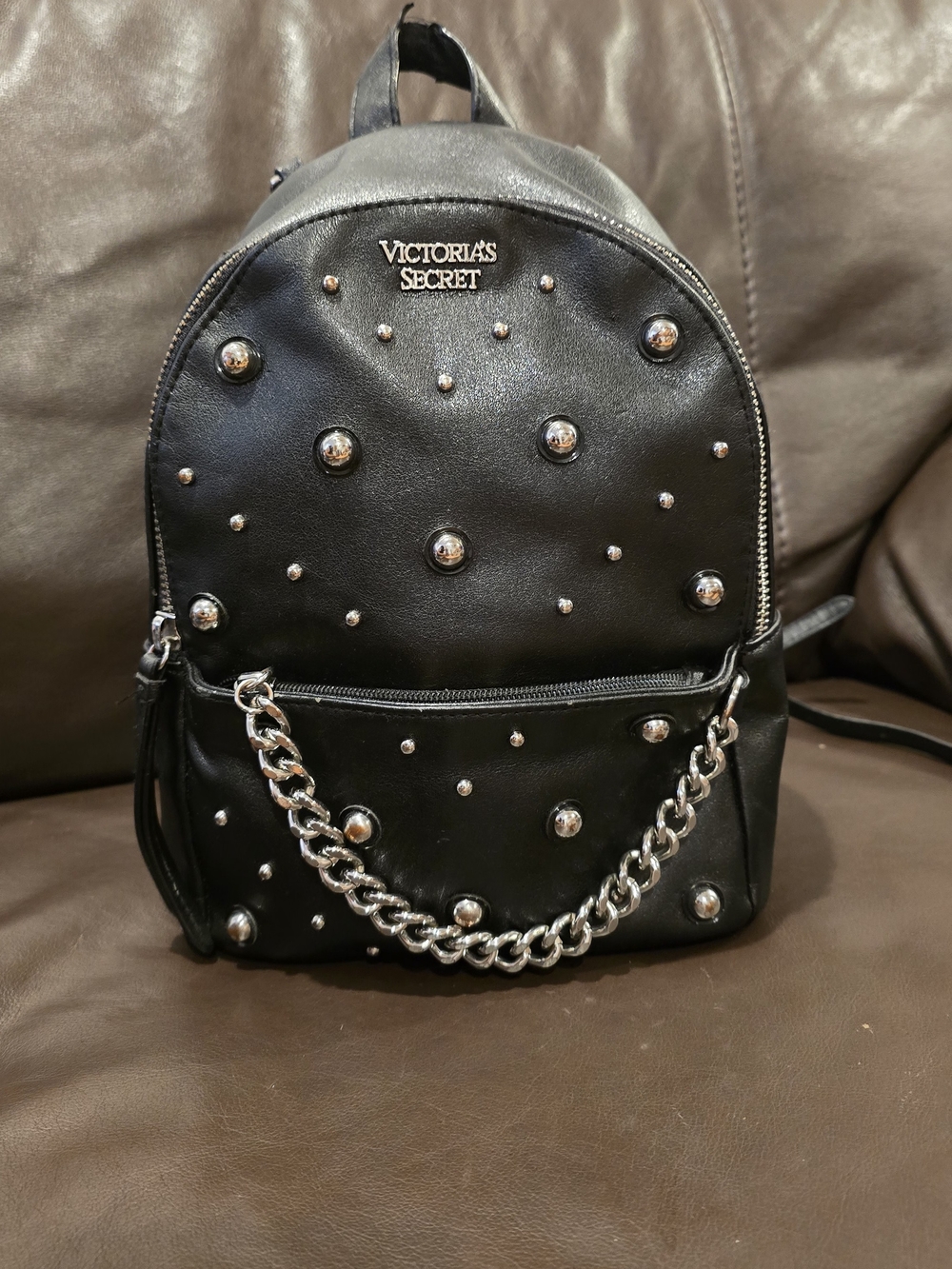 Victoria's Secret Black Studded Mini Backpack - Picture 1 of 9